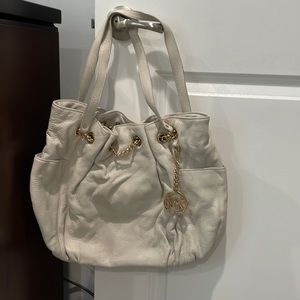 Michael Kors white leather bag